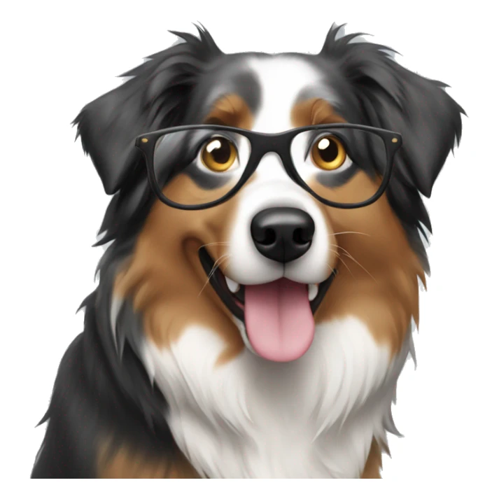 Australian shepherd with glasses sticker