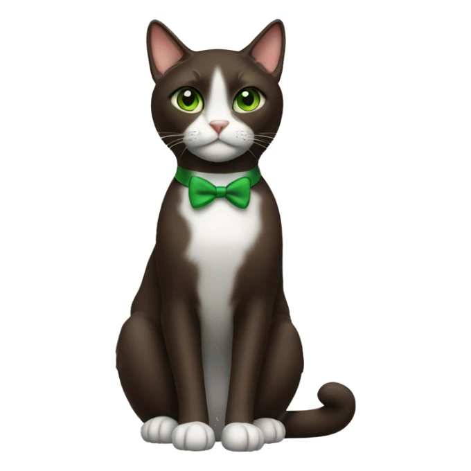 Brown tuxedo cat with green eyes sticker