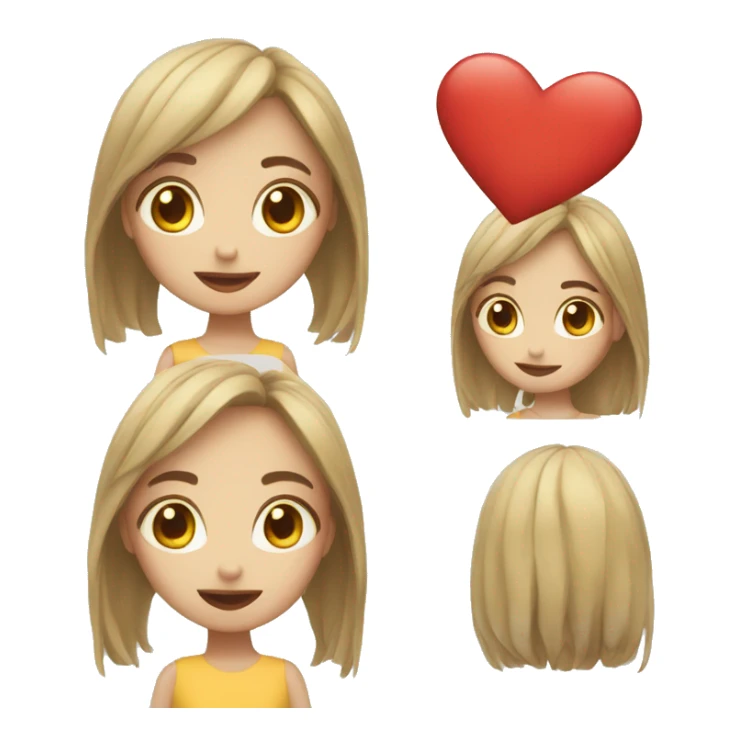 girl with love heart  sticker