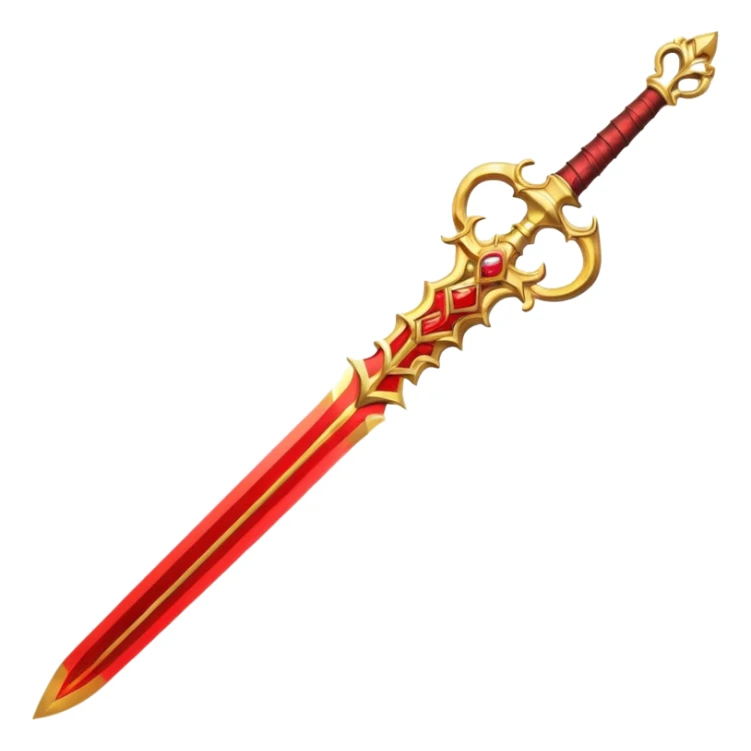 fiery royal golden sword with red blade sticker