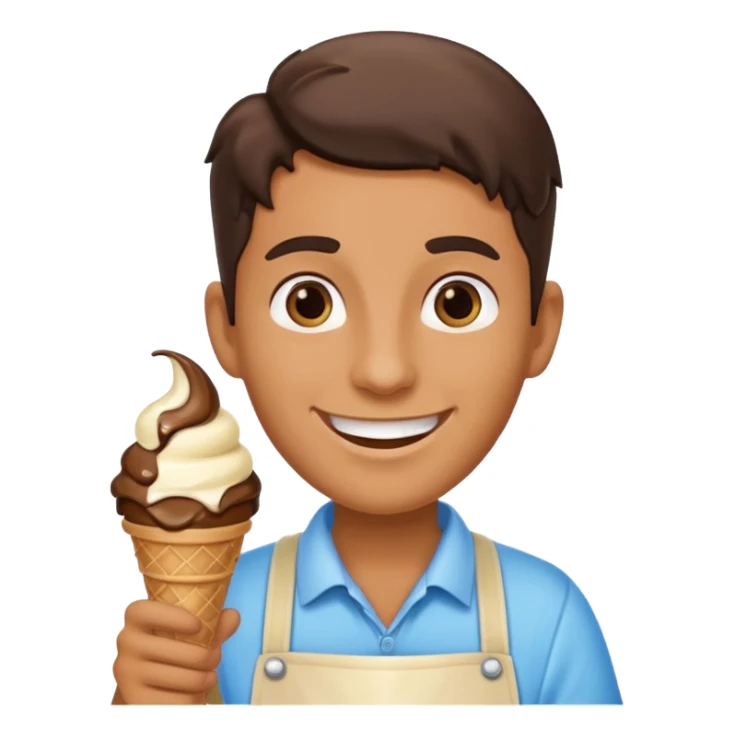 Vendor + choco cart,Ice Cream Vendor. sticker