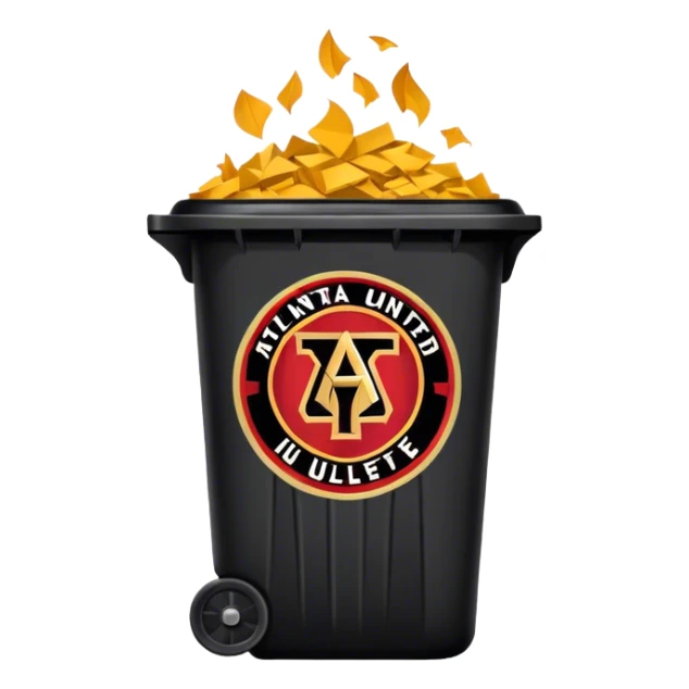 Atlanta United logo in a trashcan sticker