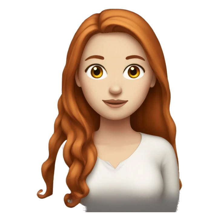 white girl with long auburn hair  sticker