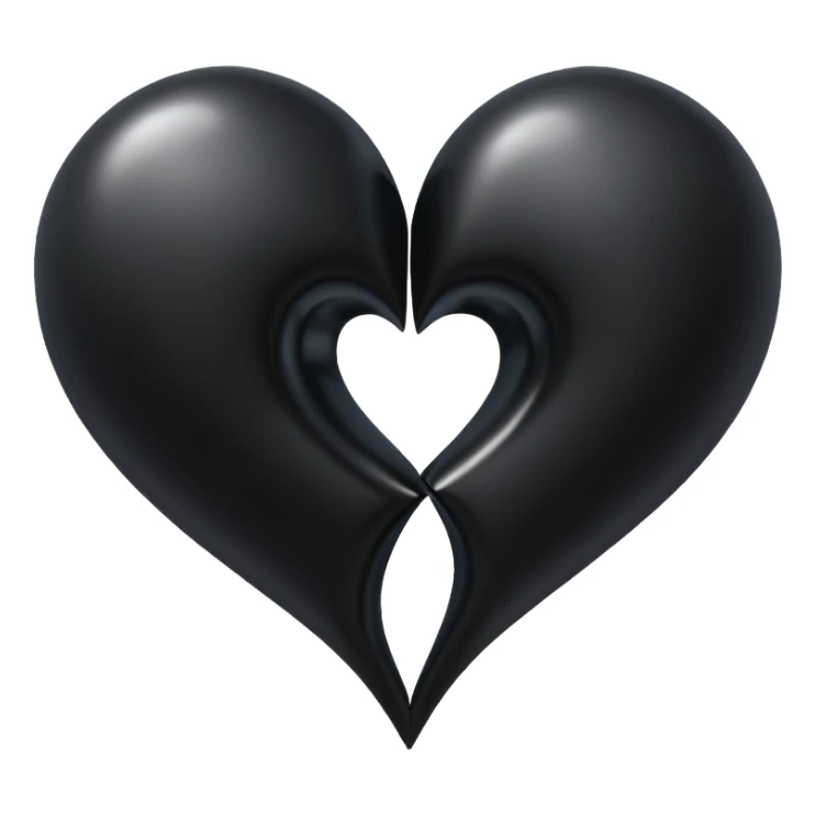 İki siyah kalp Birleşik sticker