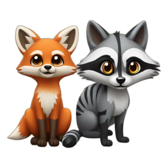 opssum and raccoon and fox sticker