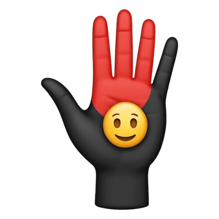 emoji with E-conomic logo and a small outstretched hand symbolizing the Reach team, in E-conomic inspired colors sticker