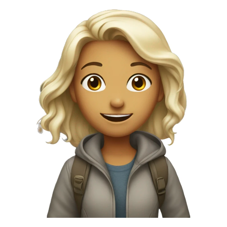 happy city girl walking sticker