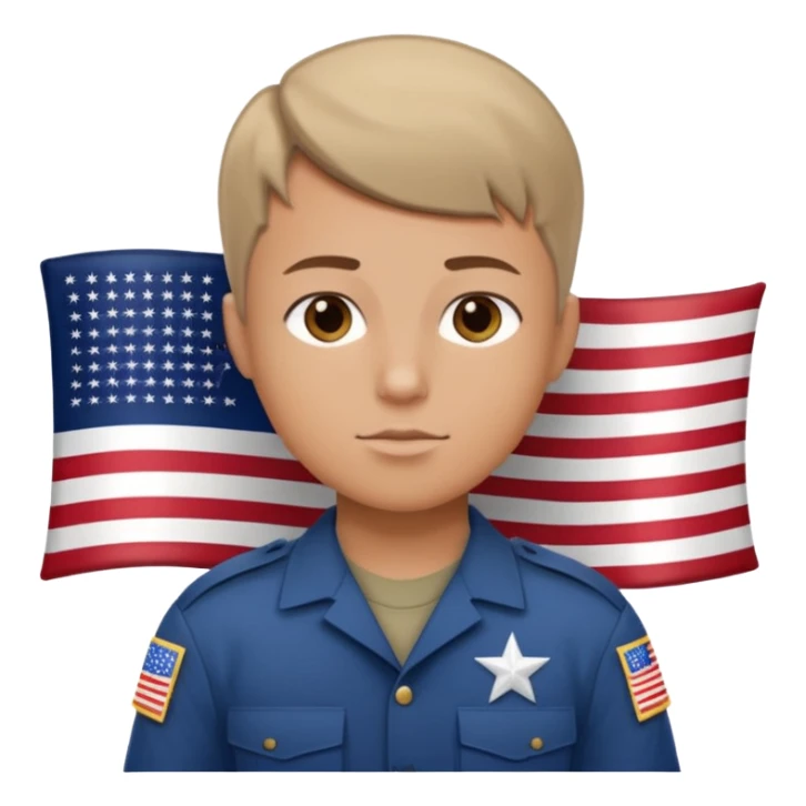 generate realistic white american soldier with small usa flag on shoulder sticker