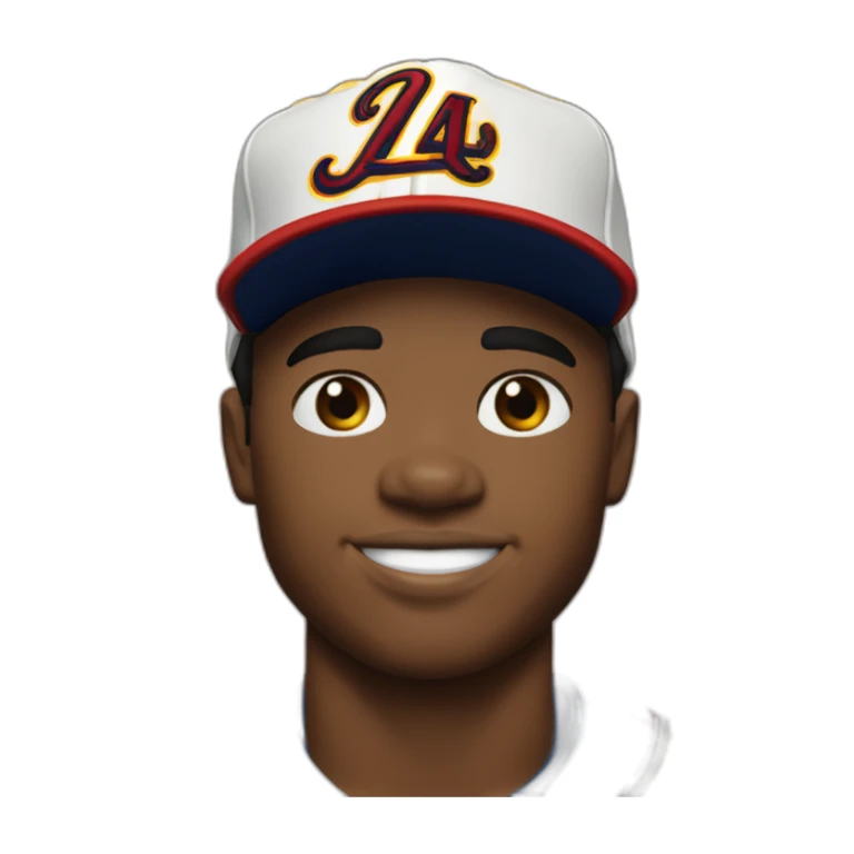Ronald acuña junior con gorra de leones del caracas sticker