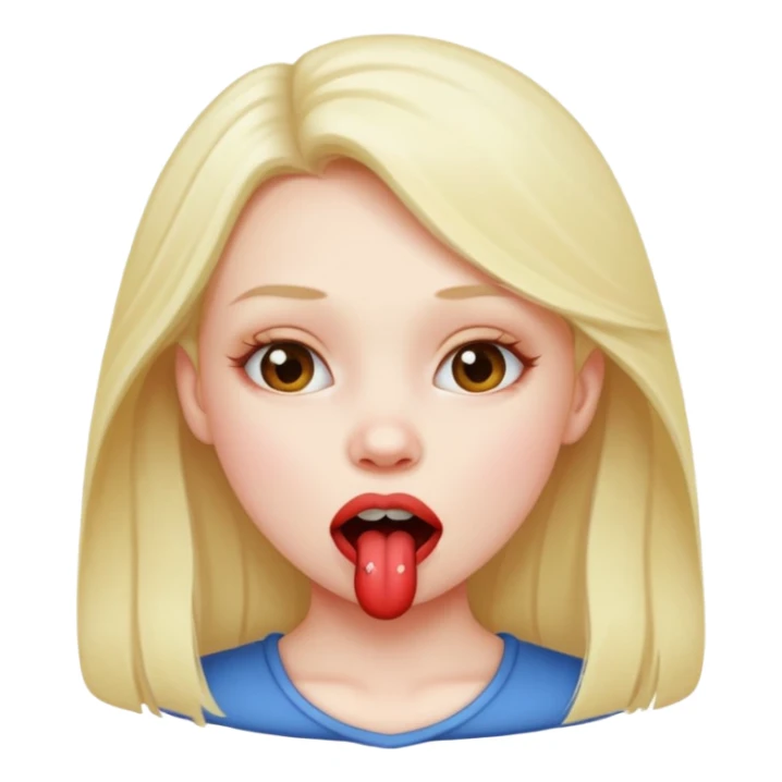 A girl biting her under lip sticker