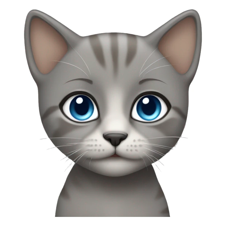 blue eyes grey kitten, brown short hair woman sticker