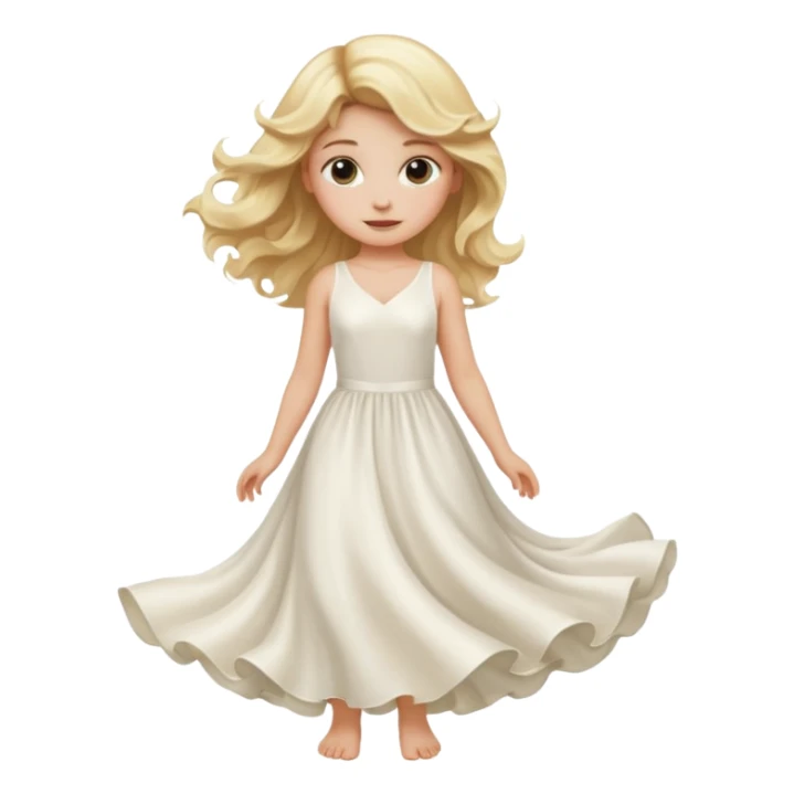 a wavy blonde girl with white sexy dress sticker
