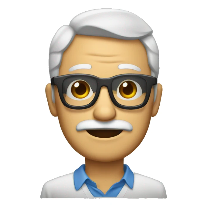 Hombre viejo con gafas y calvo sticker