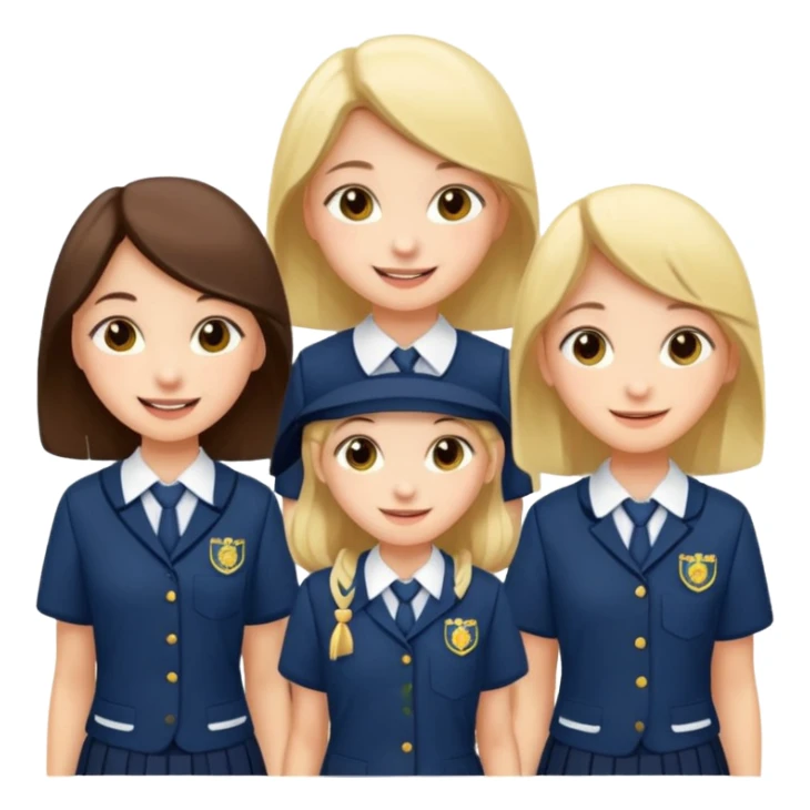 niñas con uniformes escolares sticker