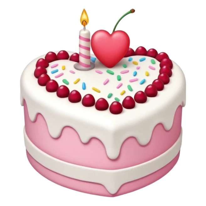 Coquette pink heart shaped layered birthday cake sticker