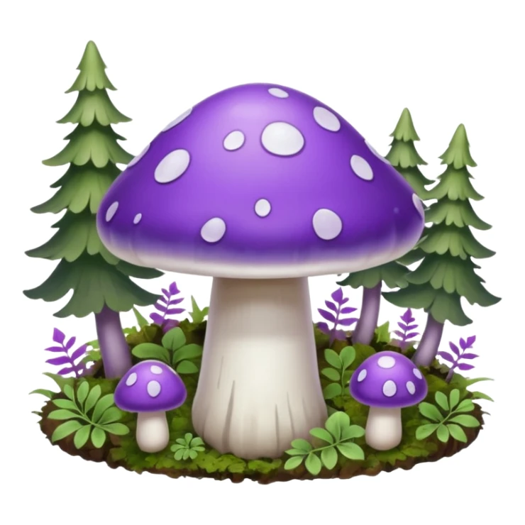 cogumelo fantasma fantasma roxo e branco sticker