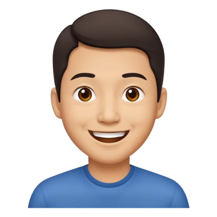 create another asain man, who is a little bit more cheerful  sticker