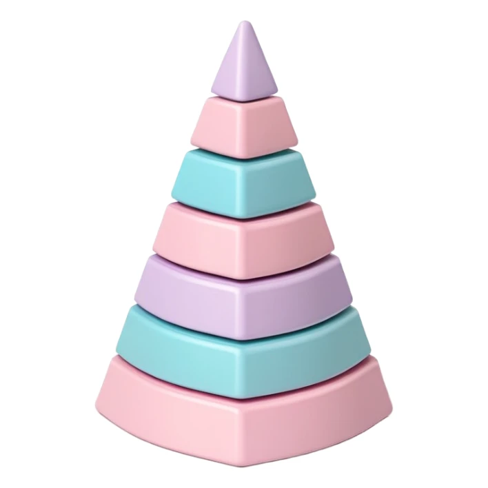 pastel pink stacking pyramid toy for babies and toddlers sticker