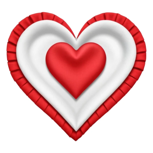 White napkin in that red design flower or heart sticker