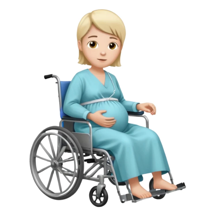 Wheel chair pregnant man sticker