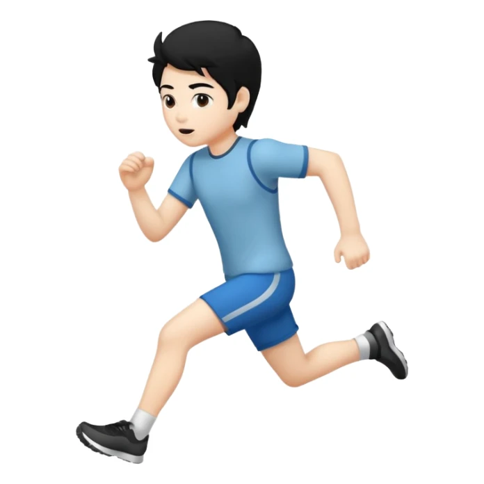 person-running-white-not black-black hair-outline sticker
