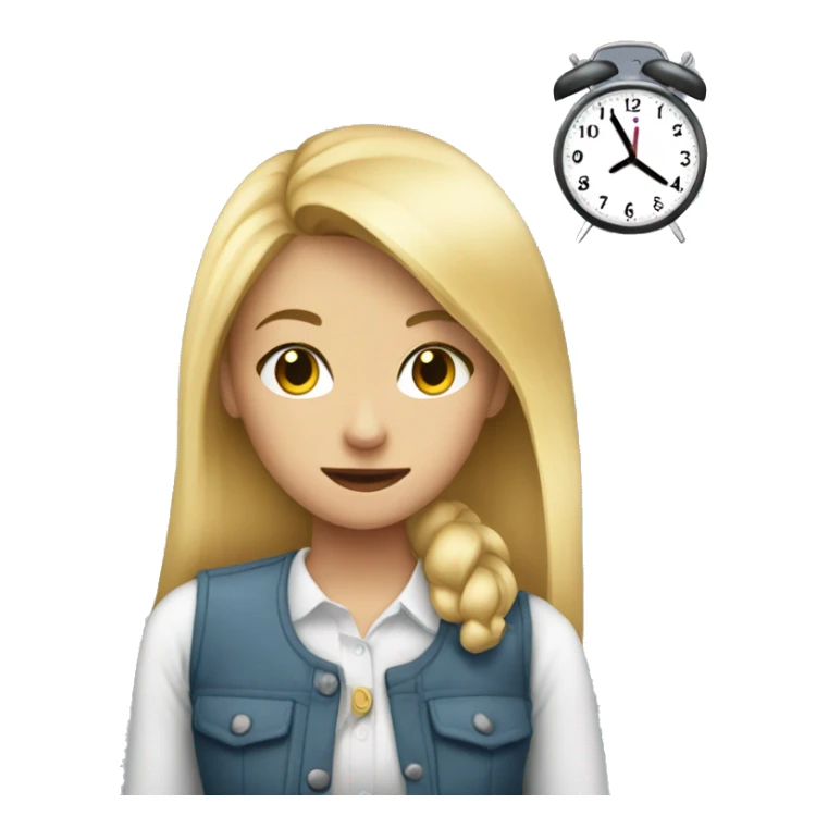 girl blonde and the clock behind her sticker