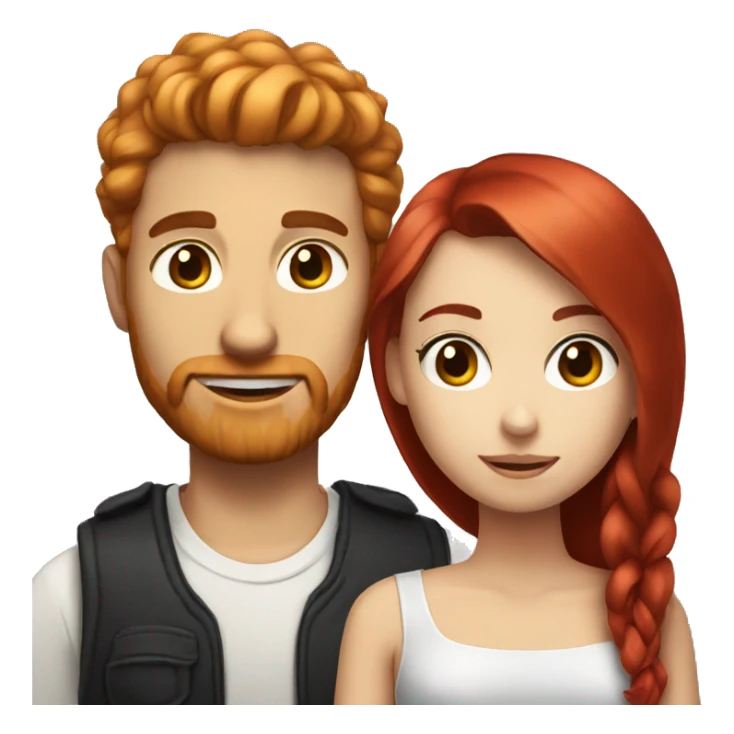 A red haired man and black haired white girl  sticker