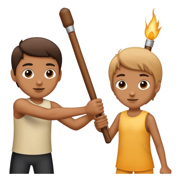 Show the baton being passed off like in a relay race sticker