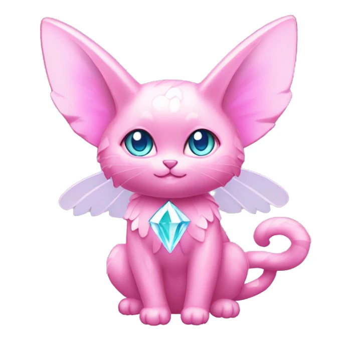 Shiny Pink Diamond-Fairy-type-Fakémon-Cat full body sticker