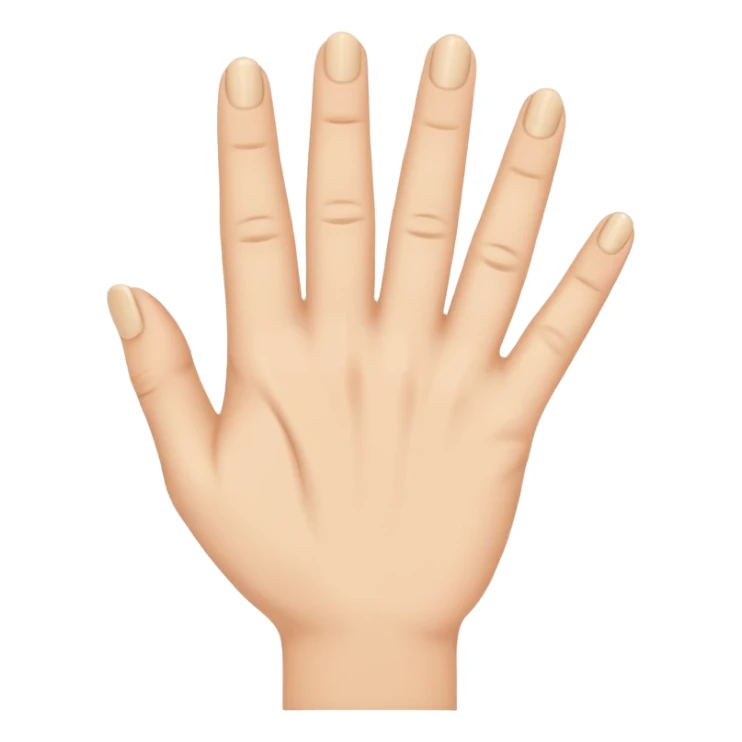 side view hands emoji, index middle ring fingers bent, simple flat vector sticker