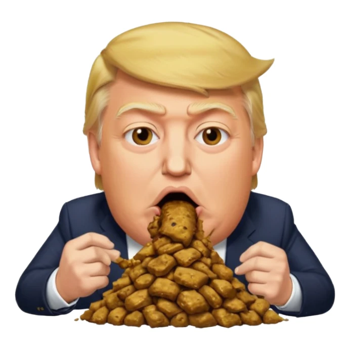 Trump eating pile of shit sticker