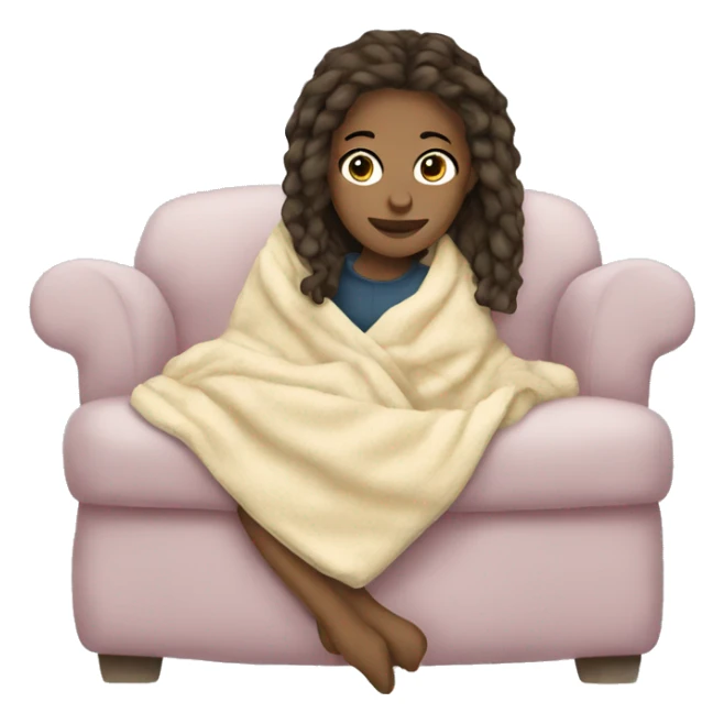 White girl cozy blanket  sticker