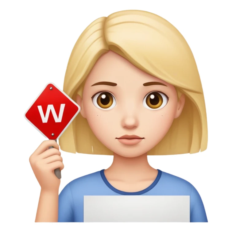 girl holding sign that says wrong sticker