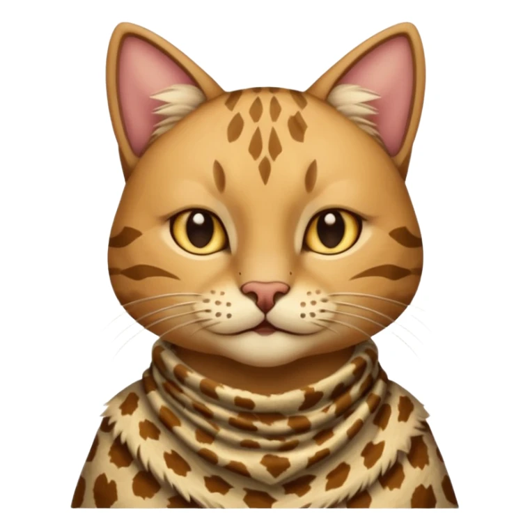 ancient cat wearing animal skin cloth sticker