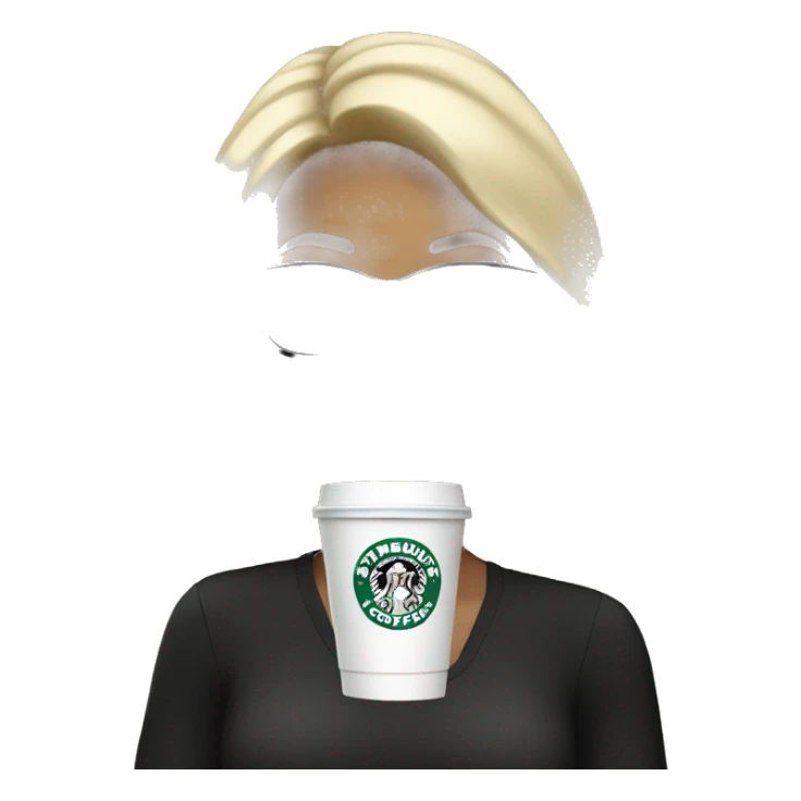 Blonde hair woman with black glasses drinking Starbucks  sticker