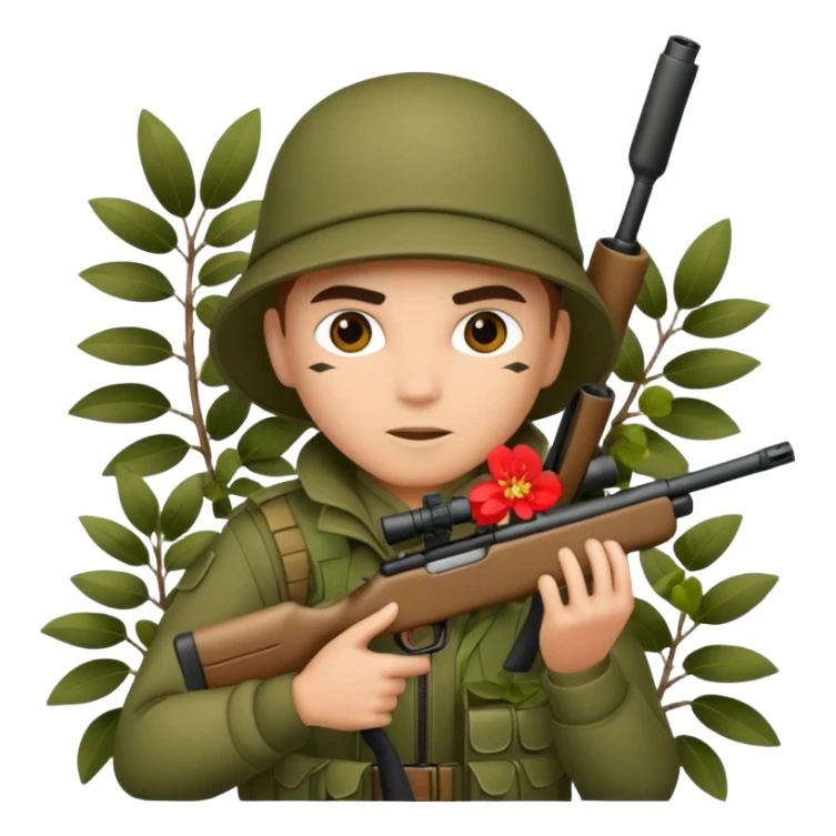 sniper in a big bush sticker