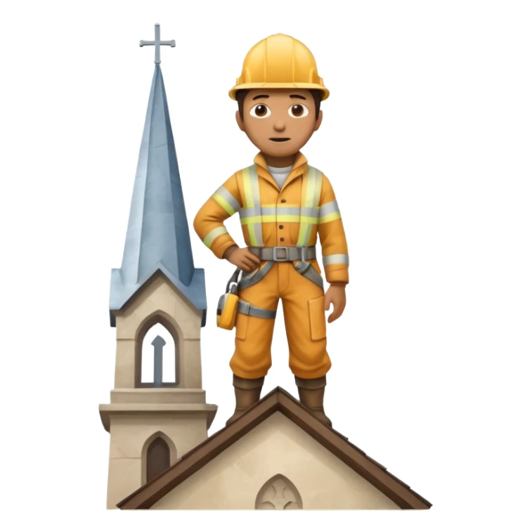 steeplejack man lightning strike on a church spire sticker