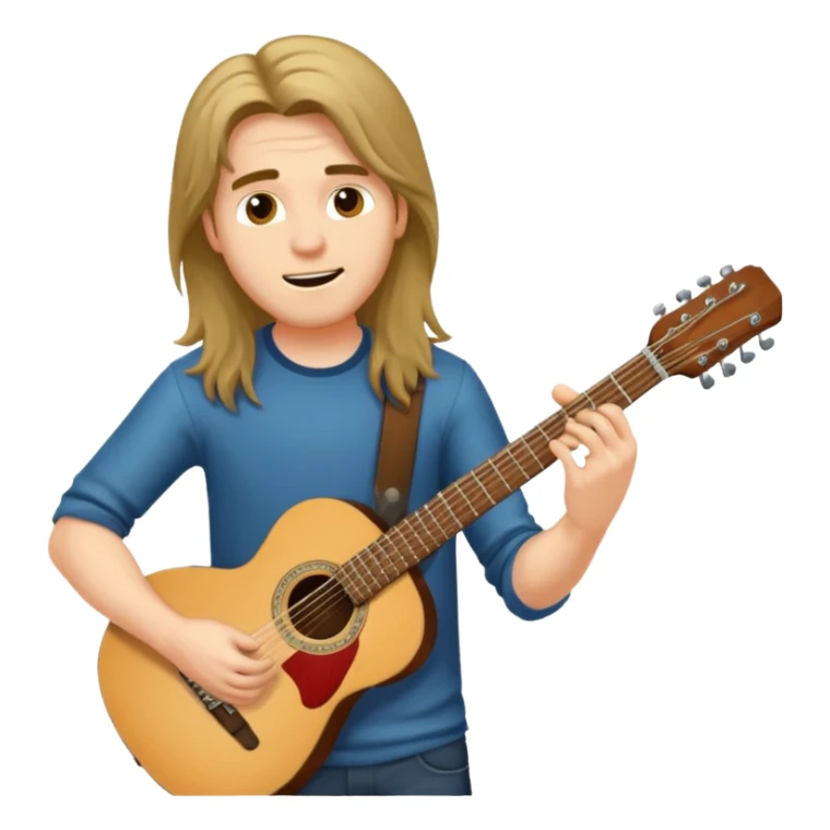 Guy with long hair guitarist sticker