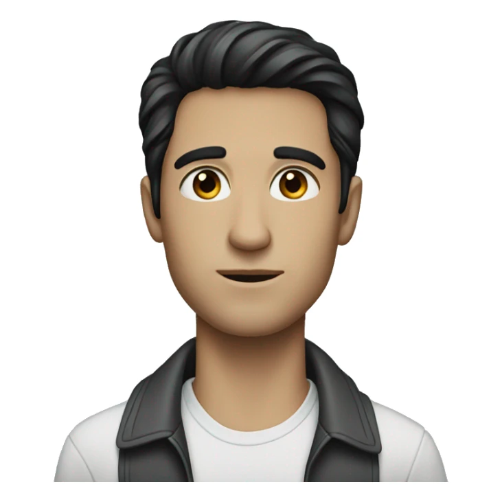 a guy with black hair, light blue eyes  sticker