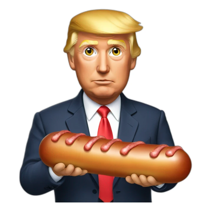 trump-holding-his-sausage sticker