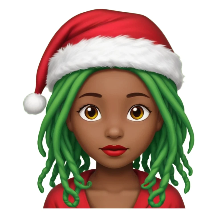 Girl style grinch with locs sticker