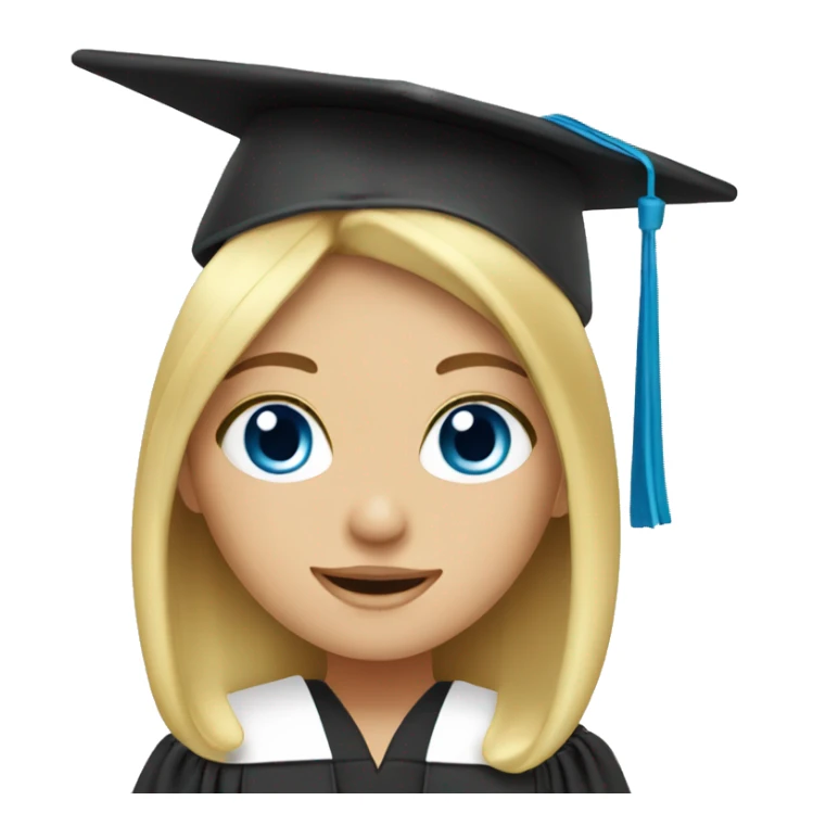 blond girl blue eyed graduation sticker