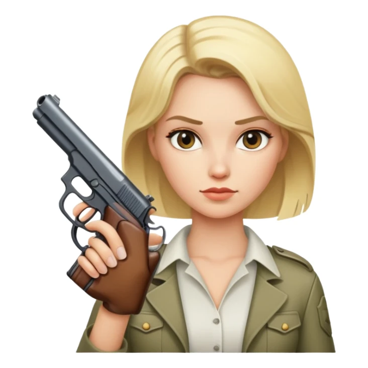 blonde woman with gun sticker