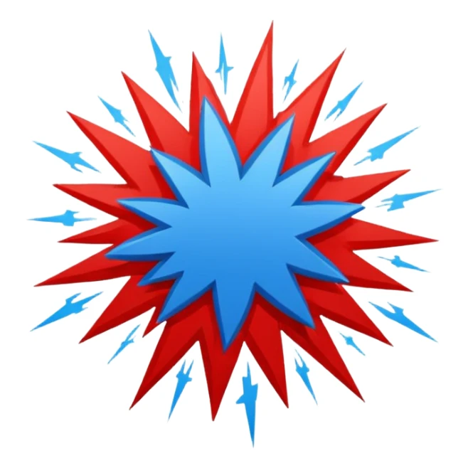  Boom signblue (#00A3E0) and red (#F9423A) sticker