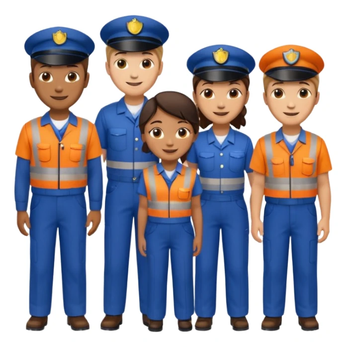 group of multiracial railway standing sticker