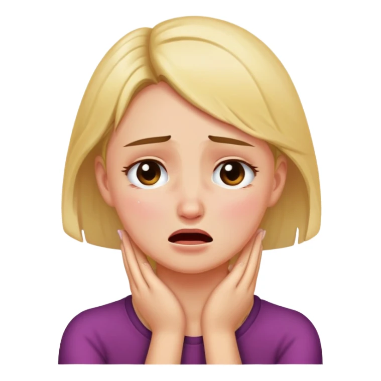 Girl putting hands on neck crying sticker