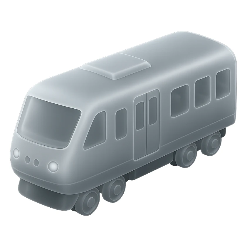 modern white train, matte glass style sticker