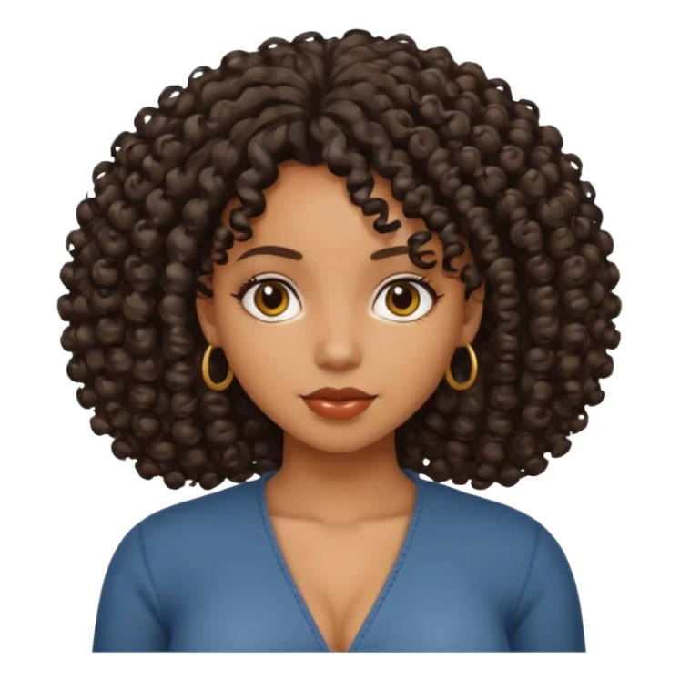 Black girl with curly hair with big bobs sticker