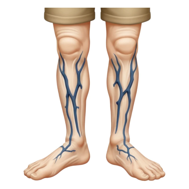 old peoples legs with veins showing sticker