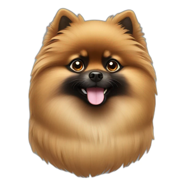 Black furry Pomeranian sticker